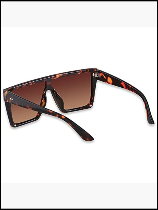 Oversized Square Shield Sunglasses UV Protection Rimless Large main image 4